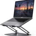 Lamicall Adjustable Laptop Stand, Portable Laptop Riser, Aluminum Laptop Stand for Desk Foldable, Ergonomic Computer Notebook Stand Holder for MacBook Air Pro, Dell XPS, HP (10-17.3'') - Black