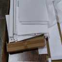 Vabches 55" Farmhouse Executive Desk with LED Lights and Power Outlets, Computer Desk with Drawers & Monitor Stand, Large Home Office Desk Storage Cabinet, Workspace for Study.