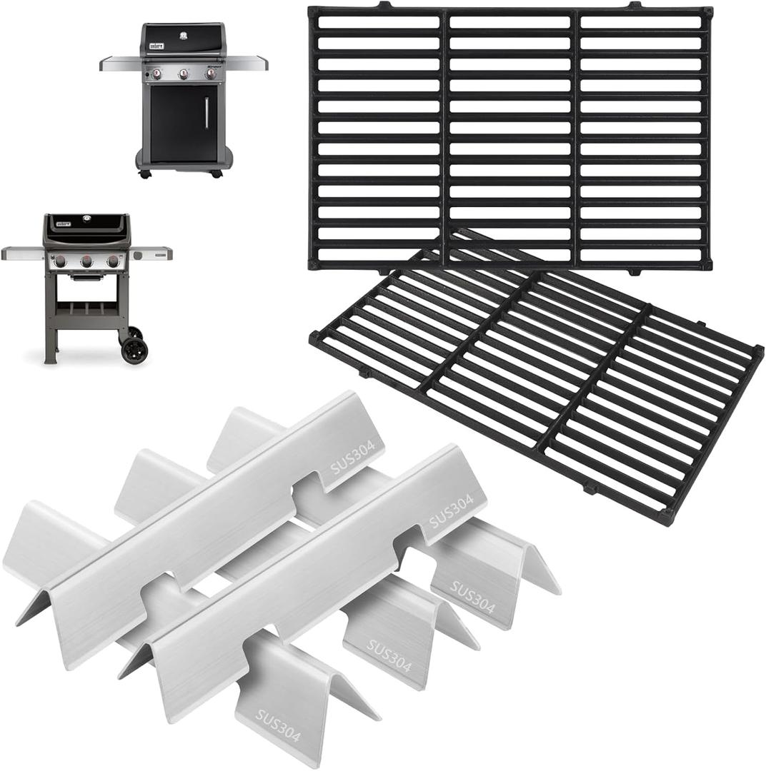 GS4 Spirit II Grill Parts for Weber Spirit II/I 300 SER E310 E320 GS4 Spirit 2 Grill Replacement Parts Accessories for Weber 7636 69797 67046 3400302 Flavorizer Bars&7638 7856 7860 Webber Grill Grates