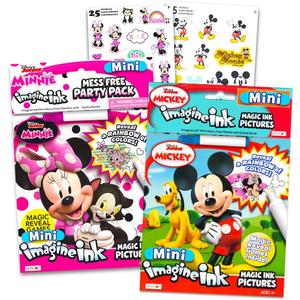 Disney Minnie and Mickey Mouse Imagine Ink Book Bundle with Mickey Mouse Stickers and Mess-Free Markers