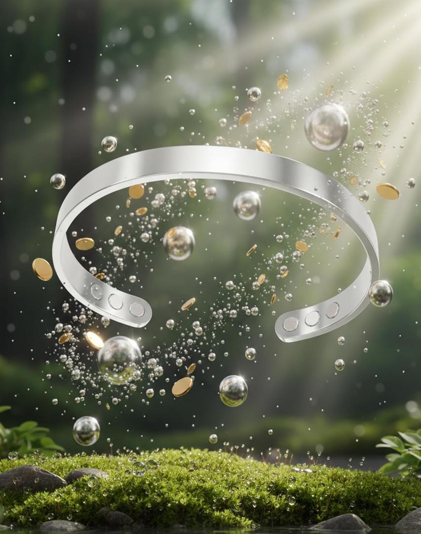 Kalm Bracelet Menopause: Your Natural Menopause Solution, Bracelet for Menopause Relief, Hot Flashes & Pain, Adjustable Bracelets for Women - Natural Hormonal Balance (Silver)