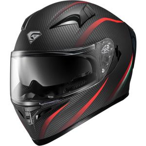 Full Face Motorcycle Helmet with Internal Tinted Visor & DOT Approved for Moped ATV Cruiser Scooter (Matt Red, Medium), Size L