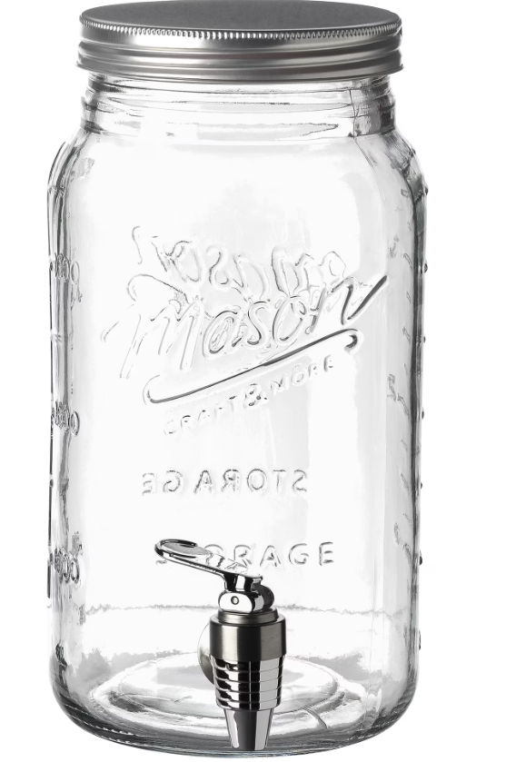 Mason Glass Drink Dispenser 4L, Dirty
