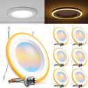 Sunco 6 Pack 6 Inch LED Recessed Lighting Retrofit with Night Light, 2700K/3000K/4000K/5000K/6000K Selectable, Dimmable Can Lights, 13W, 1200LM, Damp Rated, Retrofit Installation ETL