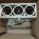 XINGQI Modern Chandelier Square 4-Light, Farmhouse Pendant Lighting Fixture for Dining Room Living Room Bedroom Kitchen Island,Antique Wood Grain+Brushed Nickel Metal Ceiling Lamp