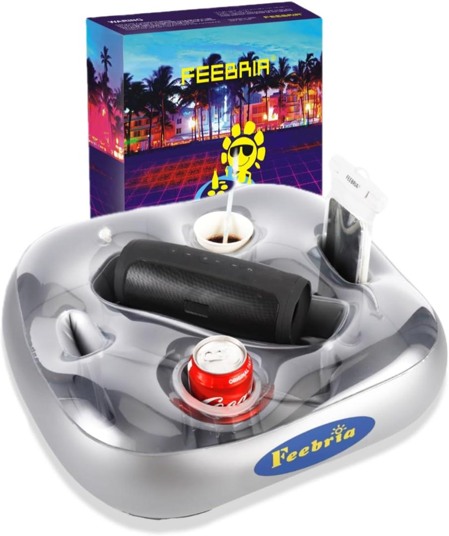 Upgraded Pool Drink Holder Drink Float for Hot Tub,Beach and Party Decor (Sliver)