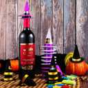 2 x Geyoga 18 Pieces Halloween Mini Witch Hats - Colorful Small Felt Hats for Crafts, Wine Bottle Covers, Toppers With Ribbon for Halloween Handmade DIY Party Table Decoration