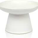 Extra Wide 6.1" Raised Cat Food Bowl, Shallow Ceramic Elevated Cat Feeder, Anti Vomiting, Stress Free, Whisker Fatigue, Pet Food or Water Bowl, White