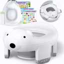 Bunwag 2 In 1 Portable Potty Seat, Travel Potty Seat for Toddlers with Safety Locks, Complete with Training Charts, Storage Bag and Liner Bags, 12 Months+ (Pack of 1)