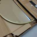 VASAGLE Round Side Table, Glass End Table with Metal Frame, Gold Coffee Table with Modern Style, for Living Room, Balcony, Bedroom, Gold Color
