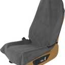 Waterproof Towel Car Seat Cover, Sweatproof Non-Slip Seat Protector, Universal Fit for Front Bucket or Rear Bench Seat of Cars, SUVs, Vans, Trucks, Compatible with Airbags and Armrests (Gray)