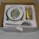 Matcha Whisk Set, Matcha Set with Ceramic Matcha Bowl, Bamboo Whisk & Holder, Sifter, Tea Scoop (Celadon)