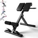Adjustable Roman Chair, Hyperextension Bench for Strength Training, Core Workouts & Home Gym Exercises,Back Extension Machine for Glutes, Hamstrings & Lower Back(BLACK)