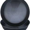20 Inch Extra Large Plant Saucers, Extra-Deep 3.7 in Black Drip Trays for Flower Pot, Heavy Duty Drainage Tray Indoors No Holes, 2 Pack Plastic Planter Plate Water Catcher for Pots Base 16 17 18 in