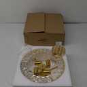 FRIDEKO HOME 4-Light Crystal Ceiling Light Fixture - 14.56 Inch Modern Semi Flush Mount Ceiling Light Crystal Chandelier for Kitchen Bedroom Dinning Room Hallway - Gold