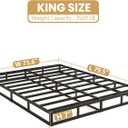 NHODIR Box Spring for King Bed, 7 Inch King Box Spring Only, Strong Metal Frame Mattress Foundation, No Noise, Easy Assembly