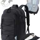 BAGSMART Carry On Travel Backpack, 17.3 Inch Large Travel backpack Carry On Flight Approved, Personal Item Backpack Travel Bag With Shoe Bag, 27L Water Resistant Casual Daypack, Black
