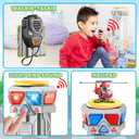 Kids Toys for 3 4 5 6 Years Old Boys, 29.5'' Large City Action Toddler Playset with Lights Sounds, Police & Fire Station Transform Track Toy with 4 Cars, Helicopter, Walkie-Talkie, Gifts for Boy Girl