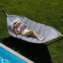 Lazy Daze Deluxe Heavy Duty Hammock with Stand for Outside, Light Grey