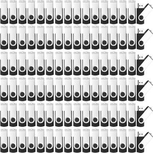 Kanayu 16GB 100 Pack USB Flash Drives Bulk 2.0 USB Thumb Drives Memory Jump with LED Light Portable Keychain Flash for Data Storage Pc Computer Laptop Office School