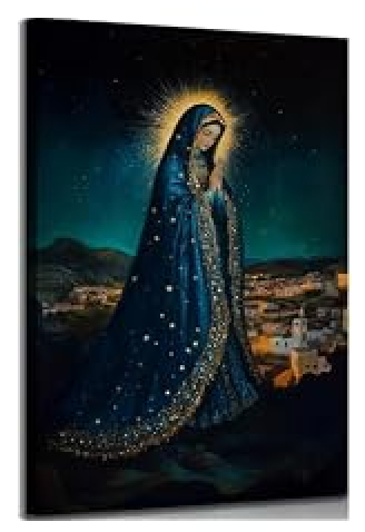 Virgin Mary Canvas Wall Art Our Lady of Guadalupe Prayer Painting Picture Wall D
