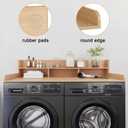 Washer Dryer Countertop with Shelf, 2-Tier Laundry Countertop Over Washer and Dryer, 54" x 27.55" Wooden Table for Folding Clothes for Laundry Room Organization and Storage (Oak)