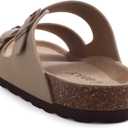 ODOLY Unisex Cork Footbed Slide Sandal, Arch Support Summer Outdoor Sandals with Adjustable Buckle for Women and Men 37