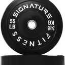 Fitvids 2-Inch Olympic Rubber Weight Plates Sets, Bumper Plates Set with Barbell for Strength Training, 180-390 Lbs Multiple Options (Black)