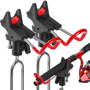 Nicunom 2 Pack Fishing Rod Holders - 360 Degree Adjustable Fishing Pole Rack Stand for Bank, Beach, Ground, Gifts for Men