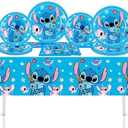41PCS For Stitch Party Supplies, 20 Plates, 20 Napkins and 1 Tablecover for Stitch Birthday Party Decorations