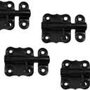 QCAA Deco Sliding Barrel Bolt Durable Steel Constuction, 2'', Black Coated, 4 Pack, Made in Taiwan