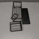 Cisily Sponge Holder for Kitchen Sink, Sink Caddy Organizer with High Brush Holder, Kitchen Countertop Organizers and Storage Essentials, Rustproof 304 Stainless Steel (Black, 9.25)