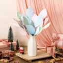 Norme 12 Pcs Pastel Christmas Picks Artificial Pastel Christmas Tree Picks Artificial Magnolia Stem Branches Faux Xams Leaves for Xmas Tree Topper Decorations Vase Filler Home Decor