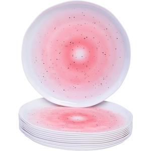 Silver Spoons BLUSH DESSERT PLATES | Ocean Ripples Design | Lava Collection | 7” - 10 PC