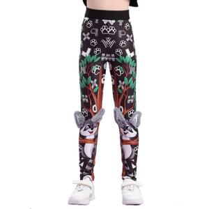 Girls' Tight Pants Black Leggings for Girls Soft Comfortable Printed Leggings Fun Kids Ankle Length Pants for Kids