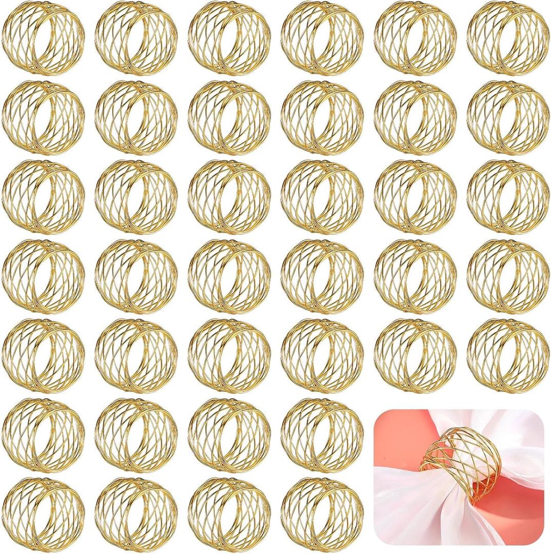Hicarer 50 Pcs Gold Mesh Napkin Rings Round Metal Napkin Rings Holder Handmade Stainless Steel Napkin Holder for Cloth Napkins for Kitchen Dinning Table Wedding Parties Everyday Use, 1.97 Inch Hicarer 50 Pcs Gold Mesh Napkin Rings Round Metal Napkin Rings Holder Handmade Stainless Steel Napkin Holder for Cloth Napkins for Kitchen Dinning Table Wedding Parties Everyday Use, 1.97 Inch