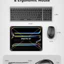 seenda Wireless Bluetooth Keyboard Mouse Combo, COE401 Rechargeable Silent Keyboard Mouse Compact Slim, 3 Multi-Device Connection, Compatible for Windows/Mac PC Laptop MacBook iPad, Black Gray