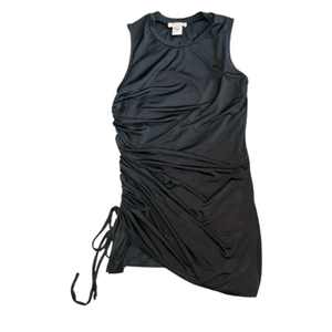Twenstule Dress XS Black Stretch Knit Sleeveless Dress Rusching 12Y