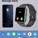 Fitness Tracker Fitness Watches for Women Men (Make/Answer Calls), 1.85" Smart Watch for iPhone/Android Phones, Heart Rate/Sleep Monitor Steps Tracker Watch Pedometer IP68 Waterproof (Dark Black)