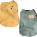 Cotton Dog Shirt Summer Lightweight Pet T-Shirts Soft Breathable Stretchy Cats Dogs Tee Shirt Sleeveless Vest Dog Apparel for Medium Small Dog Clothes 2PCS Yellow&Green