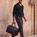 COOFANDY Mens Polo Sweater Long Sleeve Classic Twisted Knitted Pullover (Black, XL)