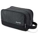 Gonex Travel Toiletry Bag Nylon, Dopp Kit Shaving Bag Toiletry Organizer Checkered Pattern (Black)