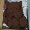 3 Pack Women's Cotton Long Sleeve Mock Turtleneck Tops Ribbed Lettuce Trim Slim Fit Shirts Thermal Base Layer (Large, Black, White, Brown)