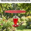 [2 Pack] 11.5" Metal Bird Feeder Rain Guard - Red Umbrella Cover Dome Shield - Value Set Weather Baffles for Hummingbird and Oriole Feeders