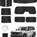 8PCS Window Shades for Ford Bronco(2021-2025) Accessories Full Coverage Sun Shade for Side Windows, Rear Triangular & Windshield UV Protection & Privacy for Camping, Napping, Relaxing