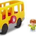 Fisher-Price Little People Musical Toddler Toy Sit with Me School Bus with Lights Sounds & 2 Figures for Pretend Play Kids Ages 1+ Years