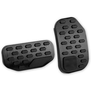 LEXLEY 2PCS Anti-Slip Aluminum Brake Gas Pedal Pads,Auto No Drilling Accelerator Pedal Covers Only for 2021 2022 2023 2024 2025-BLACK (2021-2025 F150, BLACK)