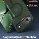 Magnetic for iPhone Air Case 2025,[Anti-Slip][Compatible with MagSafe][Military Grade Drop Protection] Shockproof Protective Translucent Matte Phone Case for iPhone 17 Air Case,Forest Green