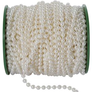 KAOYOO 130 Feet Artificial Pearls String Beads Chain Pearl Strands Spool Pearl for Garland Wedding Party Decoration and Christmas Tree Decoration(4MM Ivory)