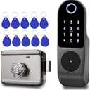 Electronic Smart Lock Biometric Fingerprint Door Lock Virtual Password Wechat QR Code Fingerprint Card Key Lock for Bedroom Home Security